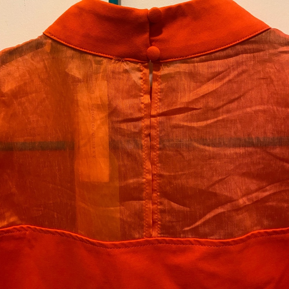 Orange Sheer Women's Top - Picture 2 of 4
